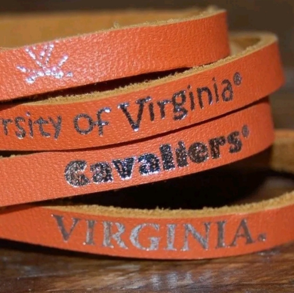 University of Virginia Cavs Leather Wrap Bracelet - Picture 3 of 4